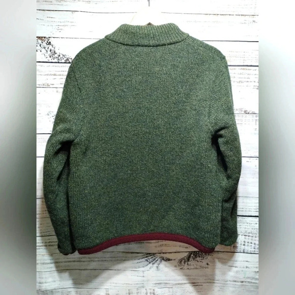 Lands End Jacket Forrest Green Size Small Wool Zip Thick Lined Granola - Picture 8 of 9